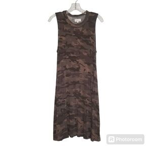 Mud Pie Size Med Women's Green Camouflage Pullover Tank Dress Camo Pockets